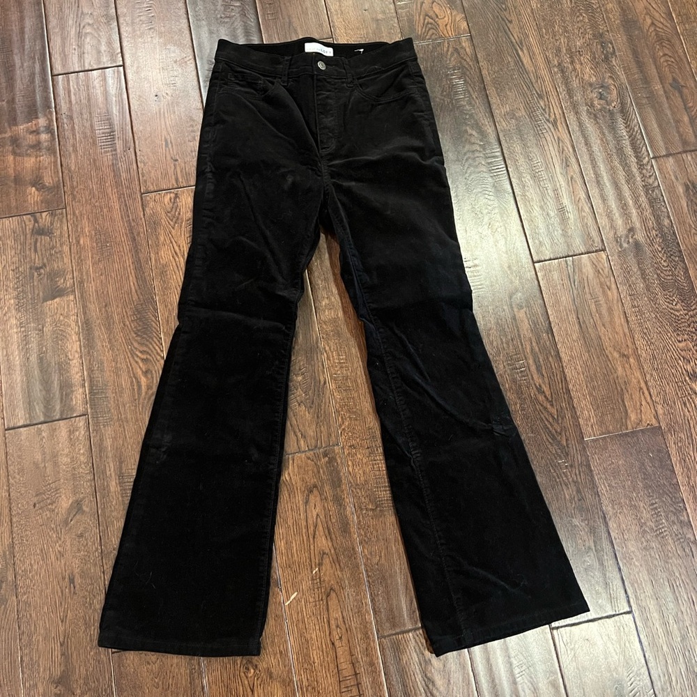 LOFT Velvet Flare Pants. High Rise. Size 8 Petite.